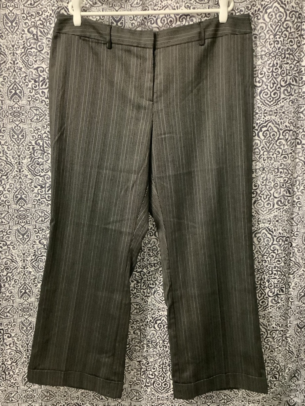 Lane Bryant Black and White Pinstripe Trousers